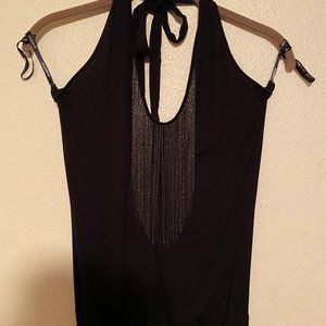 Metal Fringe Halter Top